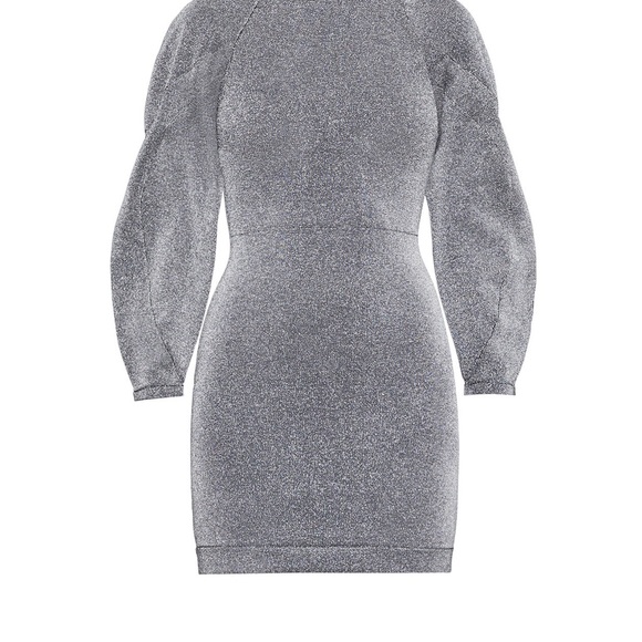 BCBGMaxAzria Dresses & Skirts - Puff Sleeve Bubble Mini Dress Metallic